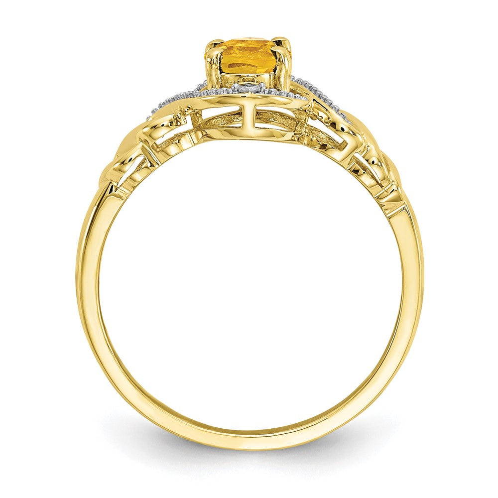 10K Citrine and Diamond Ring
