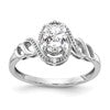 10k White Gold 7x5mm Oval April/ White Topaz and Diamond Size 7 Ring