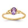 10k Polished 6x4mm Oval Genuine February/ Amethyst Birthstone Size 7 Ring