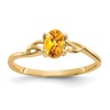 10k Polished 6x4mm Oval Genuine November/ Citrine Birthstone Size 7 Ring