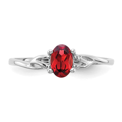 10k White Gold Holds 6x4mm Oval Birthstone Ring Mounting