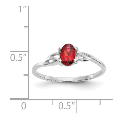 10k White Gold Holds 6x4mm Oval Birthstone Ring Mounting