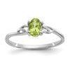 10k White Gold Polished 6x4mm Oval Genuine August/ Peridot Birthstone Size 7 Ring