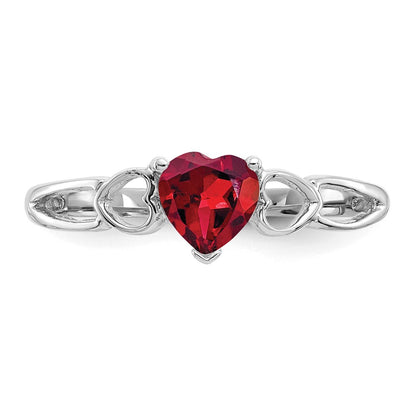 10k White Gold Holds 5mm Heart Birthstone Ring Mounting