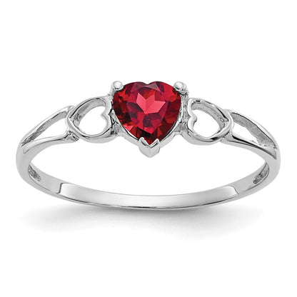 10k White Gold Holds 5mm Heart Birthstone Ring Mounting