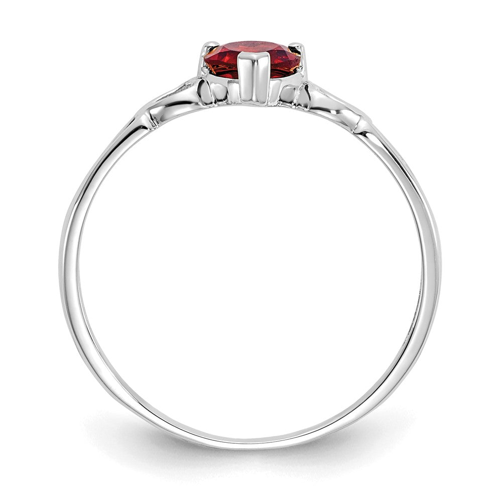 10k White Gold Polished Genuine Rhodolite Garnet Birthstone Ring