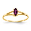 10k Polished 6x3mm Marquise Genuine June/ Rhodolite Garnet Birthstone Size 7 Ring
