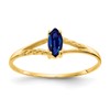 10k Polished 6x3mm Marquise Genuine September/ Sapphire Birthstone Size 7 Ring