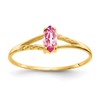 10k Polished 6x3mm Marquise Genuine October/ Pink Tourmaline Birthstone Size 7 Ring