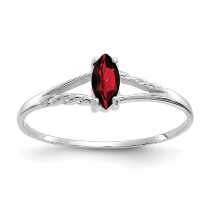 10k White Gold Holds 6x3mm Marquise Birthstone Ring Mounting