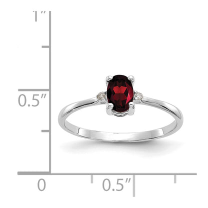 10k White Gold Holds 6x4mm Oval Birthstone and Diamond Ring Mounting