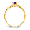 10k Polished Genuine Amethyst Birthstone Ring