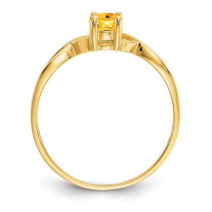 10k Polished 6x4mm Oval Genuine November/ Citrine Birthstone Size 7 Ring