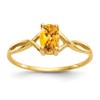 10k Polished 6x4mm Oval Genuine November/ Citrine Birthstone Size 7 Ring