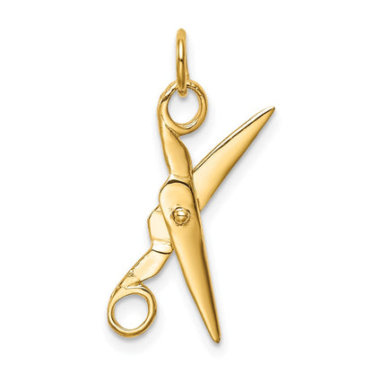 10k 3-D Moveable Scissors Charm