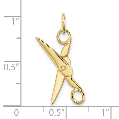 10k 3-D Moveable Scissors Charm