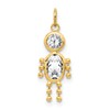 10k April Boy Clear Imitation Birthstone Charm