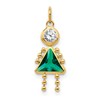 10k May Girl Green Imitation Birthstone Charm