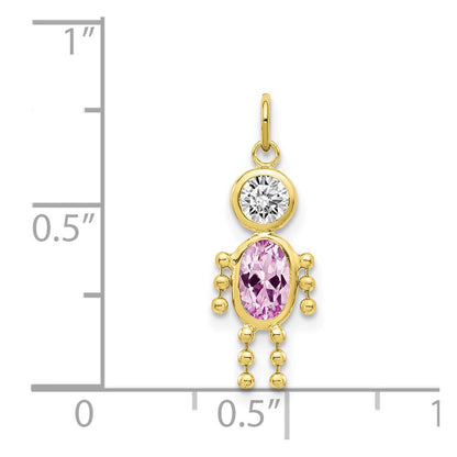 10k June Boy Lavender Imitation Birthstone Charm