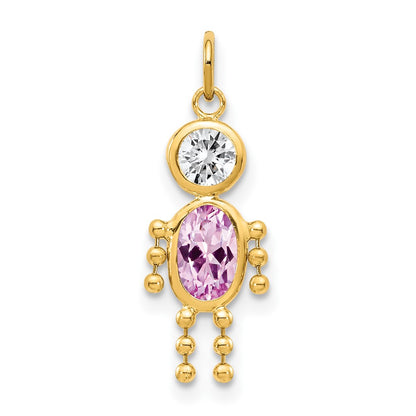 10k June Boy Lavender Imitation Birthstone Charm