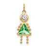 10k August Girl Light Green Imitation Birthstone Charm