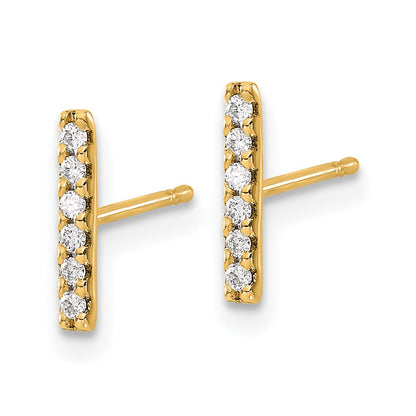 10k 1/10 carat Diamond Bar Post Earrings