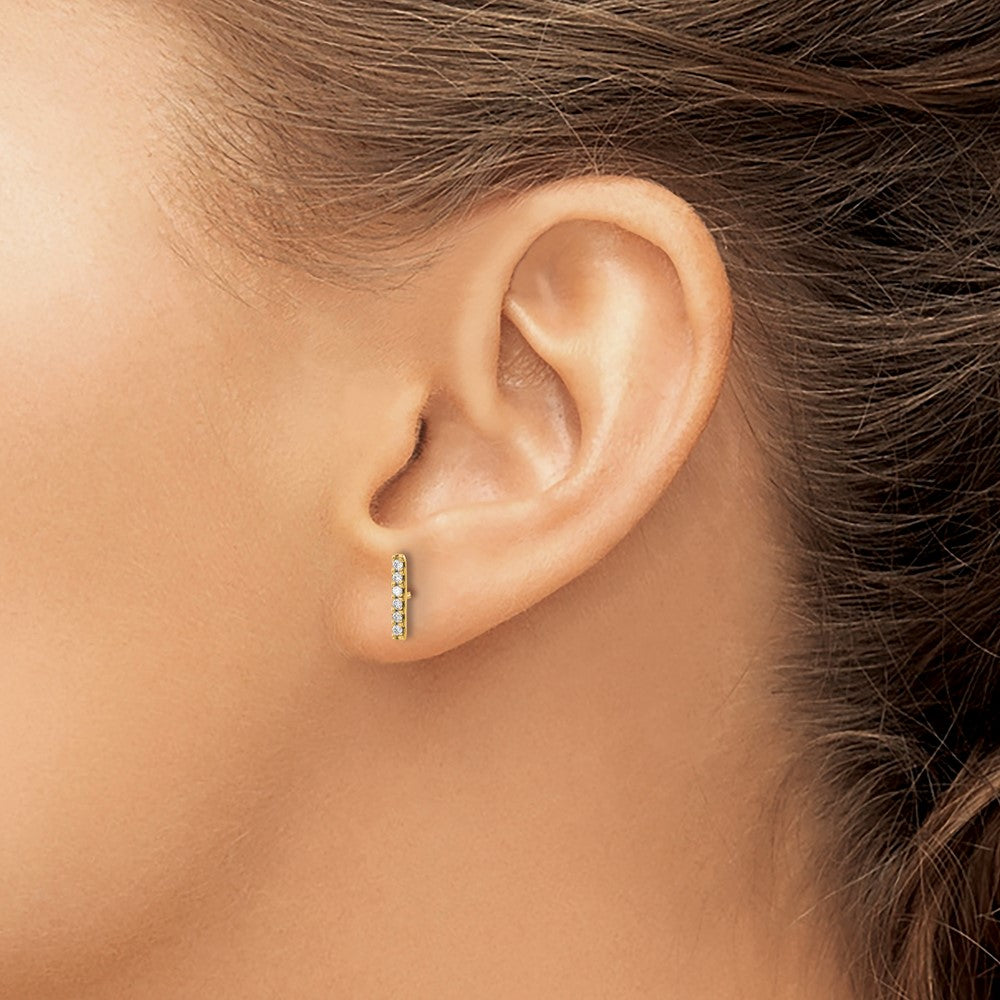 10k 1/10 carat Diamond Bar Post Earrings