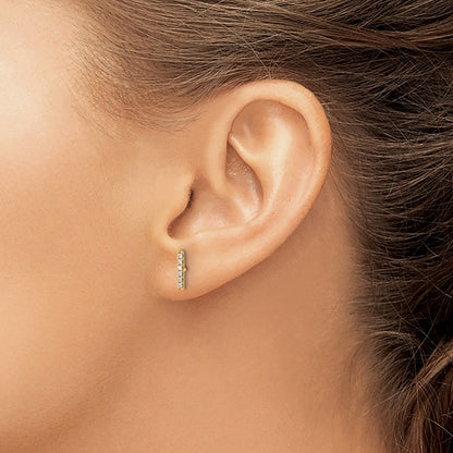 10k 1/10 carat Diamond Bar Post Earrings