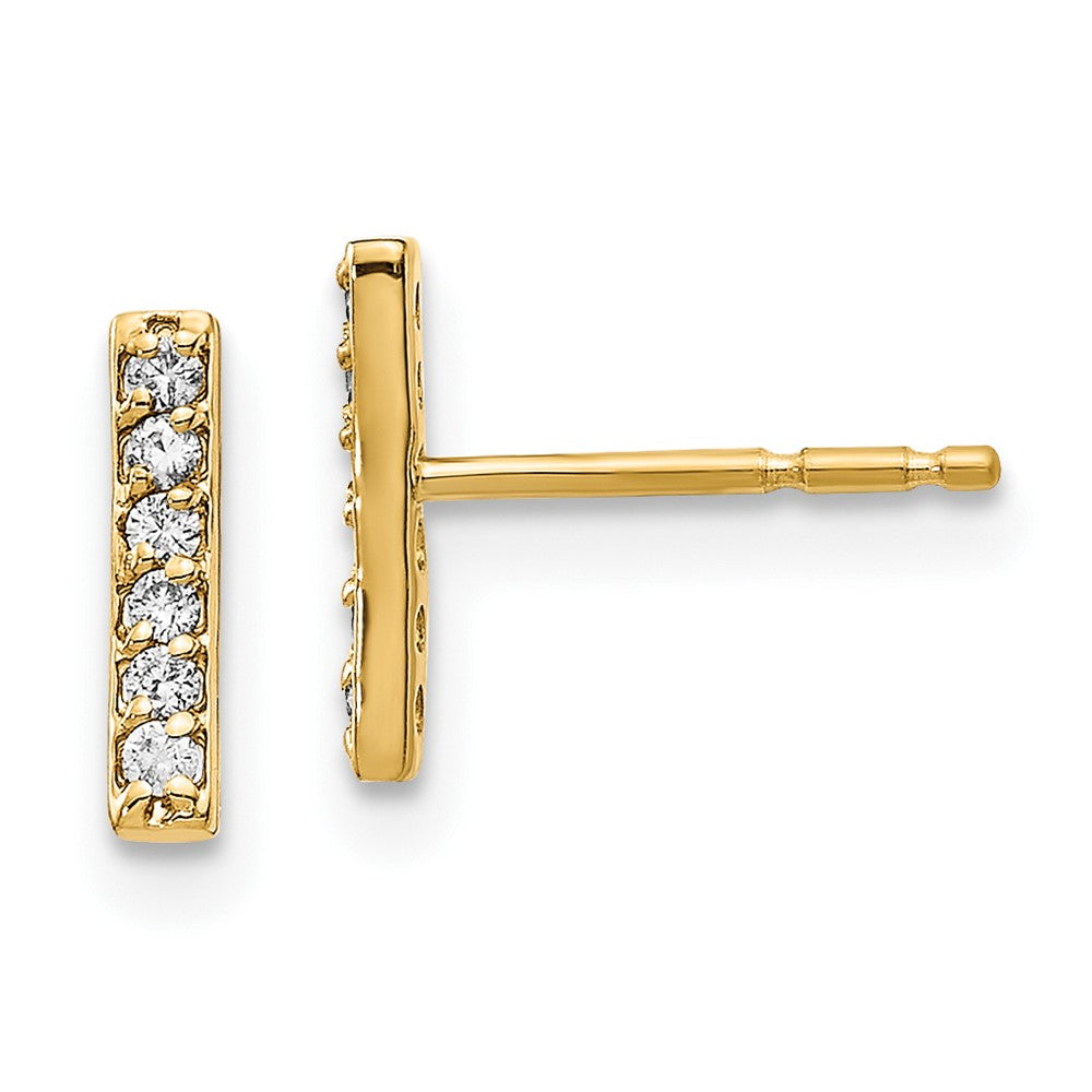 10k 1/10 carat Diamond Bar Post Earrings