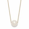 10k 10-11mm White Semi-Round Freshwater Cultured Pearl 17 inch Rope Necklace