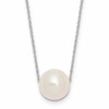 10k White Gold 10-11mm White Semi-Round Freshwater Cultured Pearl 17 inch Rope Necklace