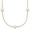 10k 5-6mm White Round Freshwater Cultured Pearl 9-Station 18 inch Necklace