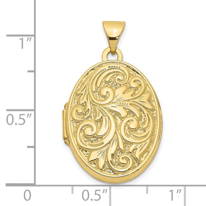 10k 21mm Reversible LOVE YOU ALWAYS/Swirl Design Oval Locket