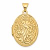 10k 21mm Reversible LOVE YOU ALWAYS/Swirl Design Oval Locket