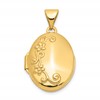 10k 17mm Floral Oval Locket
