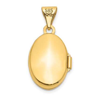 10k 13mm Plain Polished Oval Locket