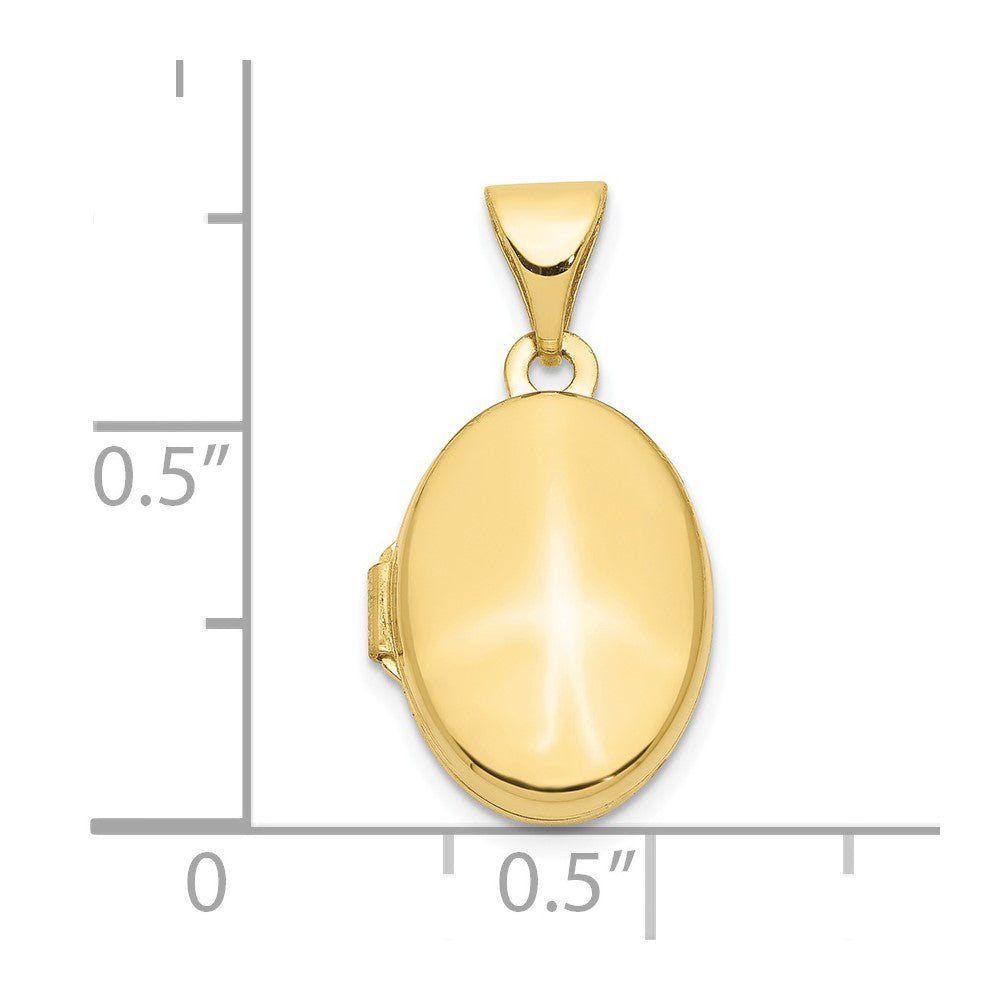 10k 13mm Plain Polished Oval Locket