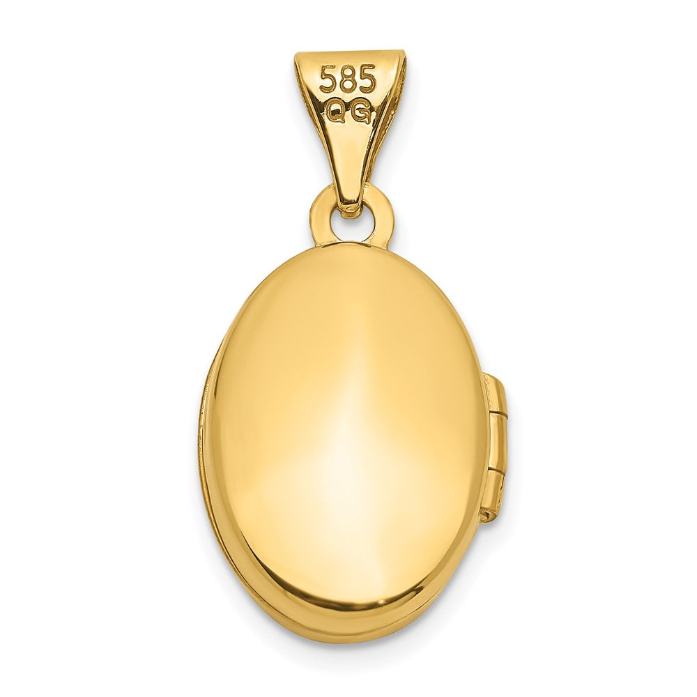 10k 13mm Beaded Scroll Design Oval Locket