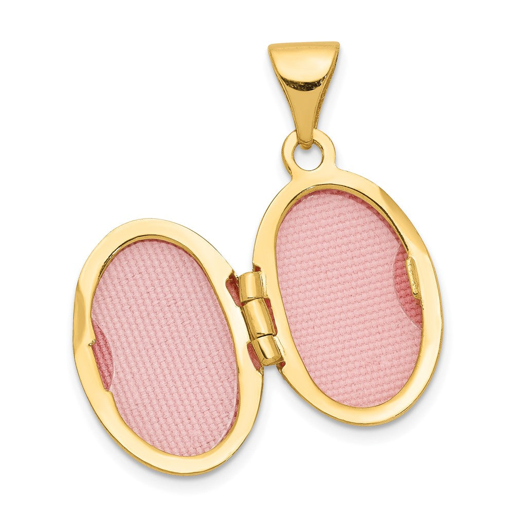 10k 13mm Beaded Scroll Design Oval Locket