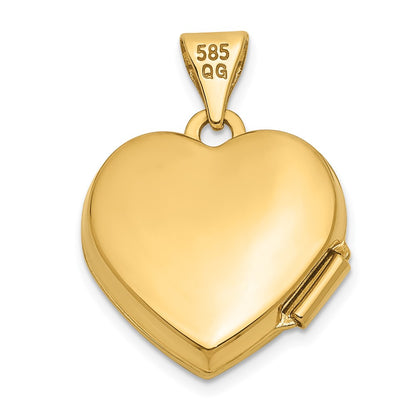 10k 15mm Domed Floral Heart Locket