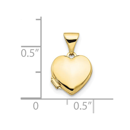10k 10mm Plain Heart Locket