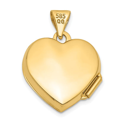 10k 15mm Plain Heart Locket