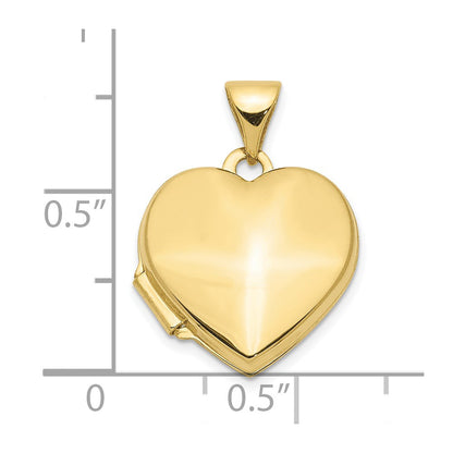 10k 15mm Plain Heart Locket
