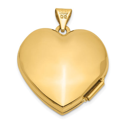 10k 21mm Domed Plain Heart Locket