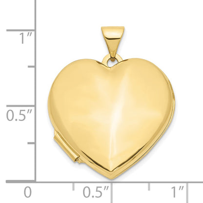 10k 21mm Domed Plain Heart Locket