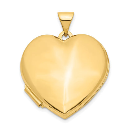 10k 21mm Domed Plain Heart Locket