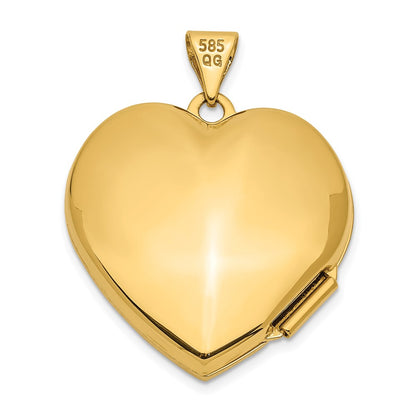 10k Two-tone 21mm ALWAYS IN MY HEART with Heart Charm Inside Diamond Heart Locket