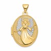10k and White Rhodium 21mm Reversible Guardian Angel/TO WATCH OVER YOU... Oval Locket