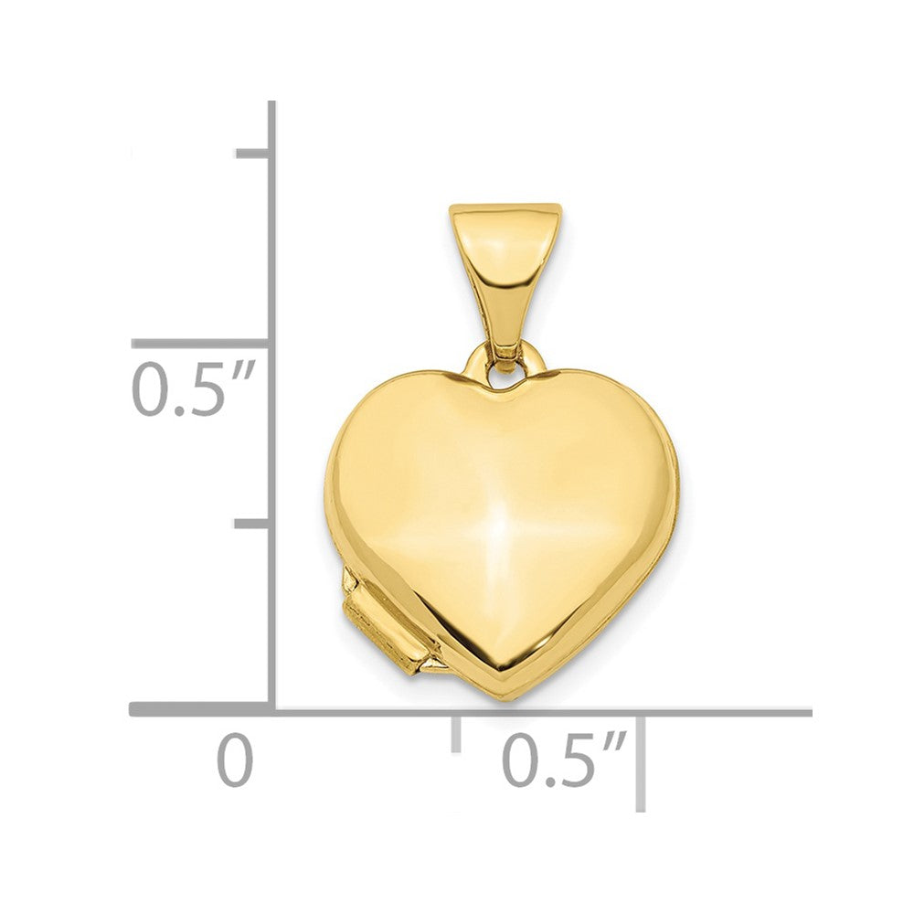 10k 13mm Plain Heart Locket