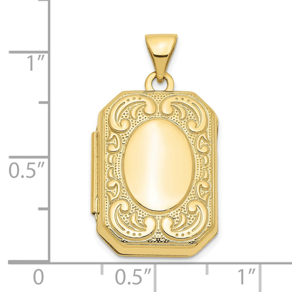10k 20mm Fancy Rectangle Locket